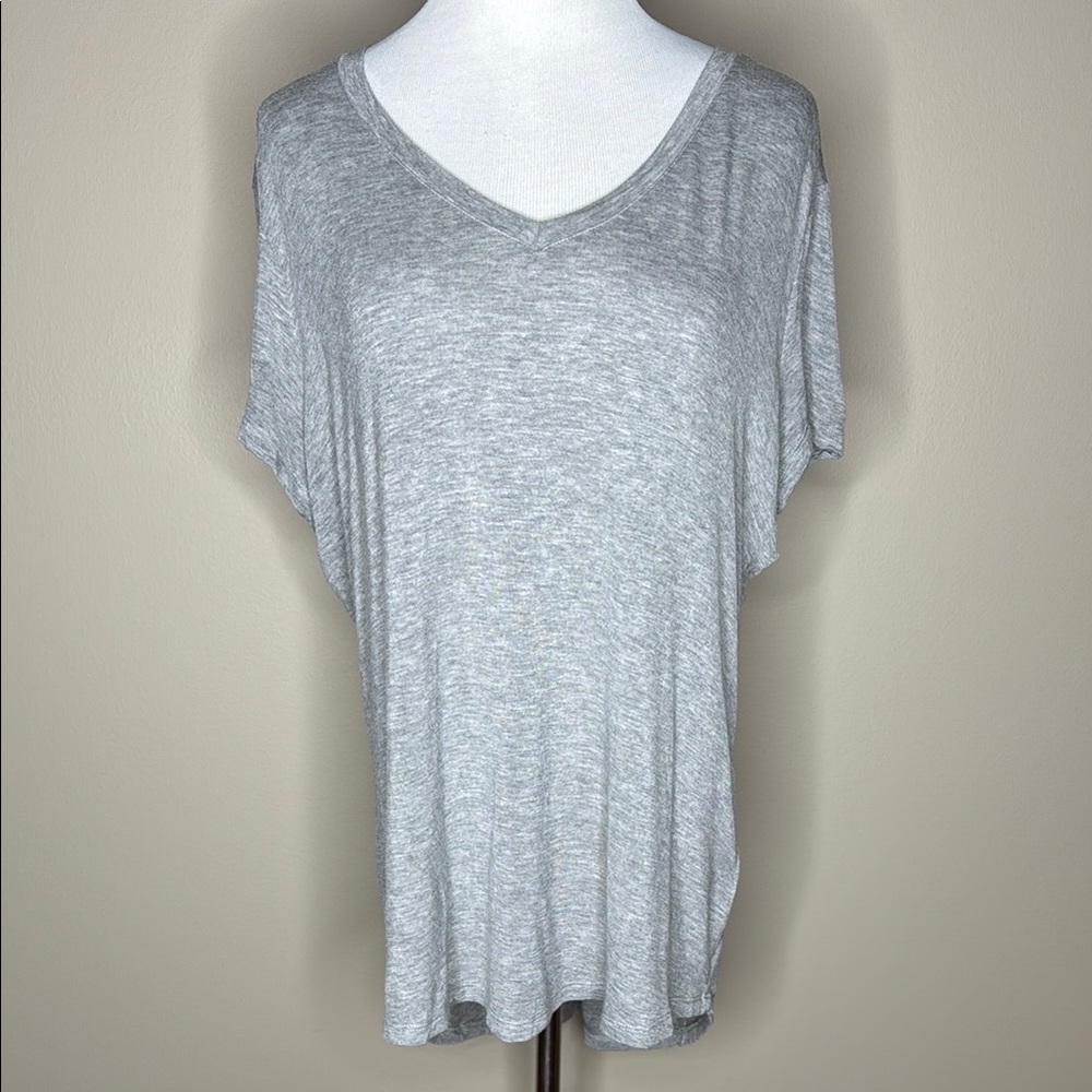 Rachel Roy womens cap sleeve elastic t-shirt gray size XXL.